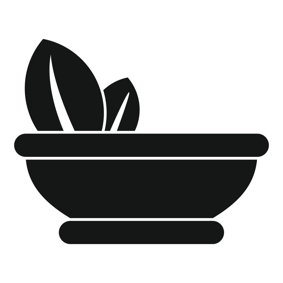 Bowl alternative medicine icon, simple style vector