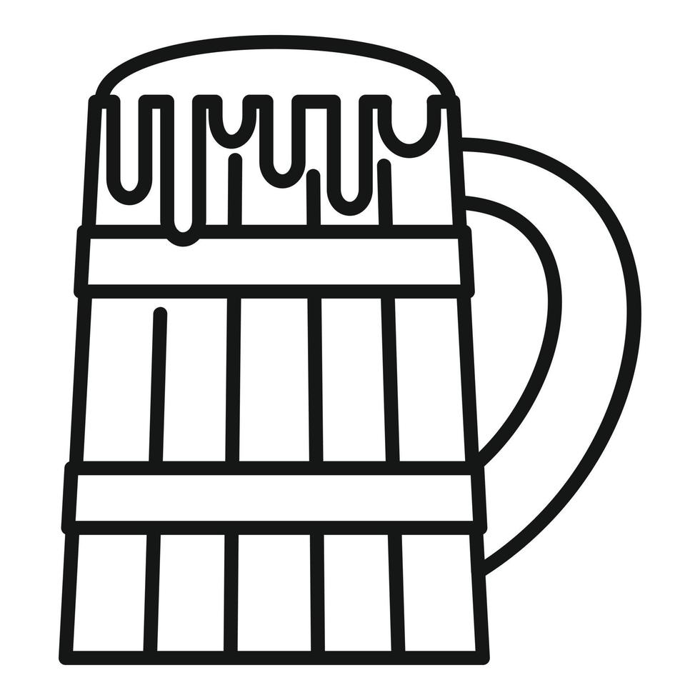 icono de taza de cerveza de sauna, estilo de contorno vector