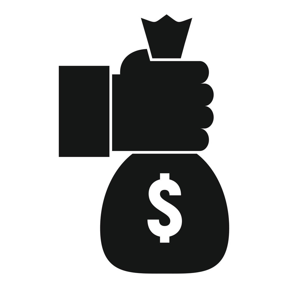 Take money bag icon, simple style vector