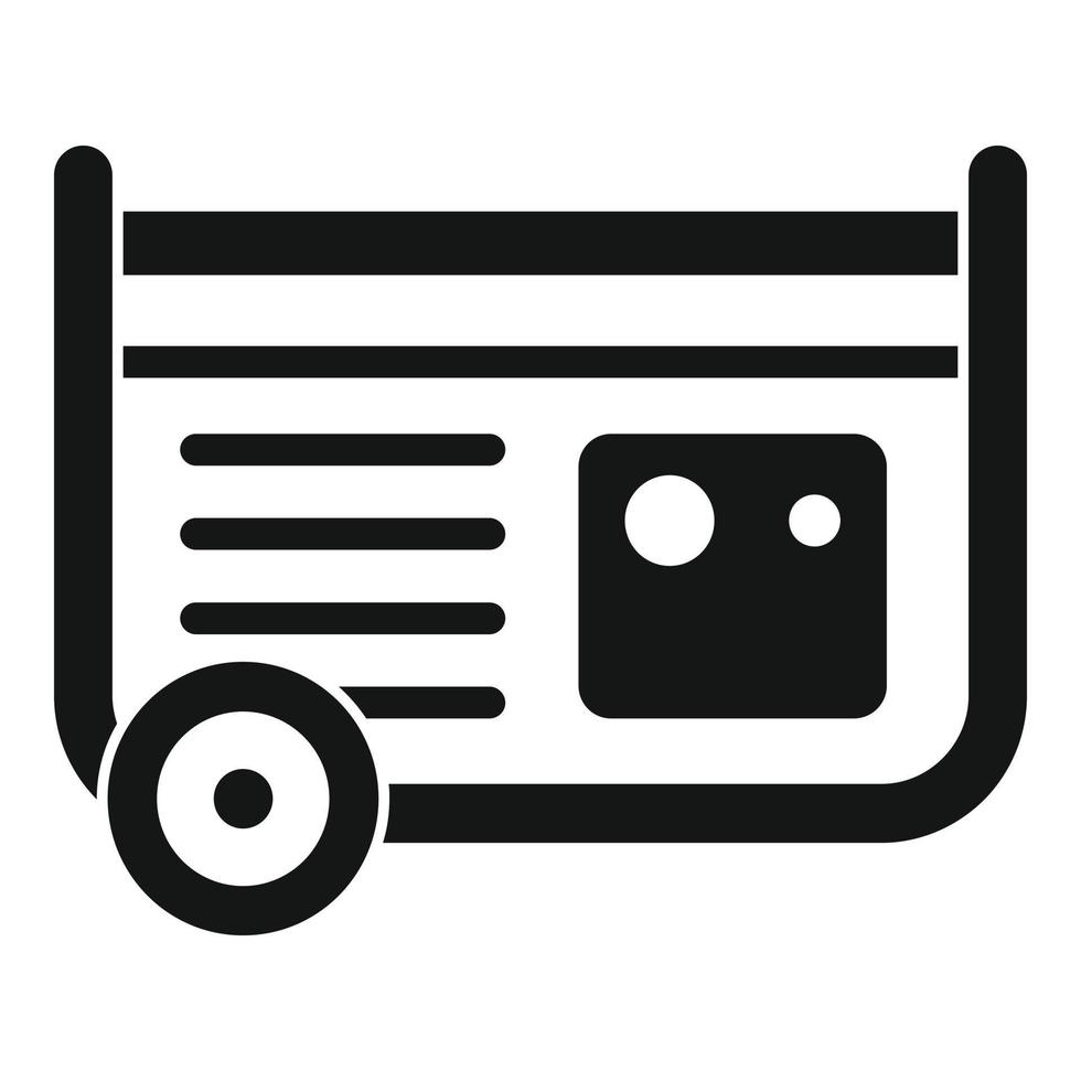 Diesel generator icon, simple style vector