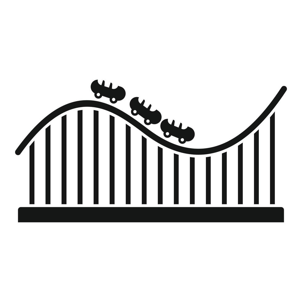 Speed roller coaster icon, simple style vector