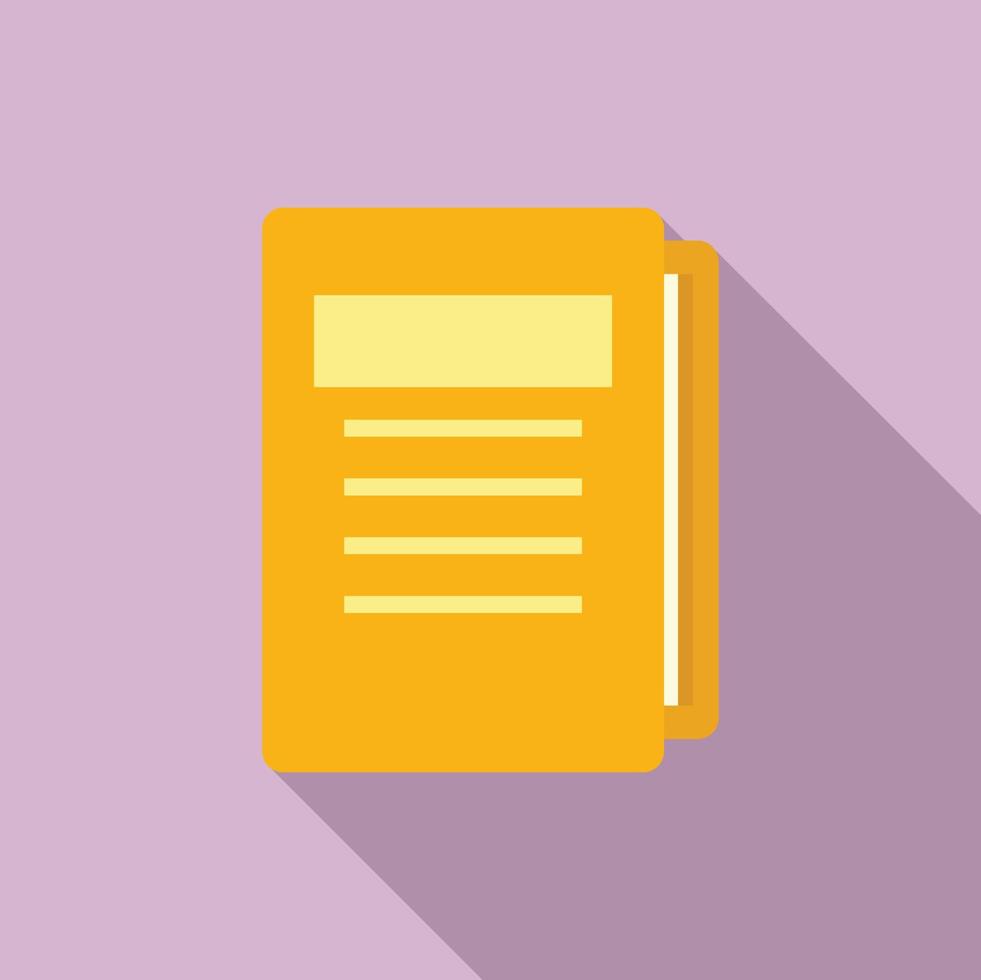 Tutor lesson folder icon, flat style vector