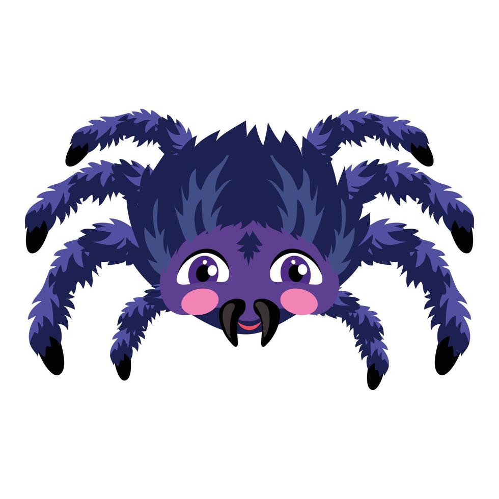 Smiling spider icon, cartoon style vector