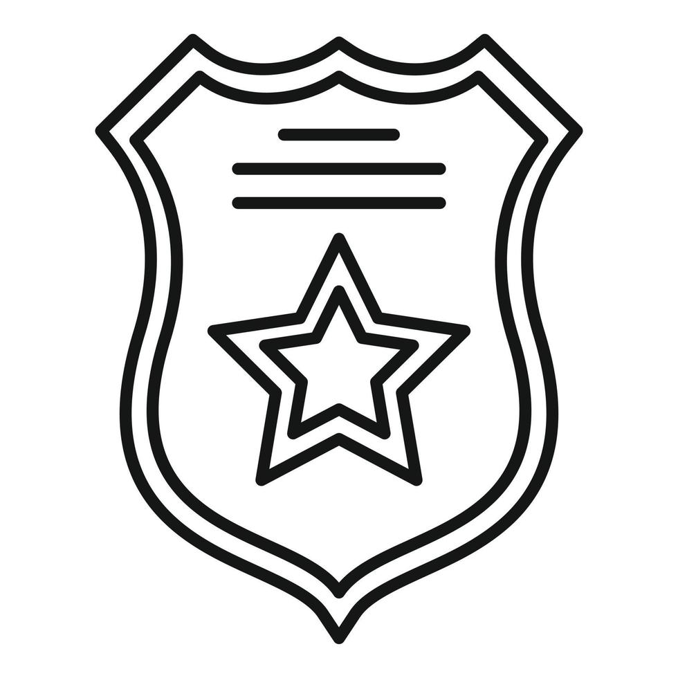 icono de escudo de guardia de prisión, estilo de esquema vector