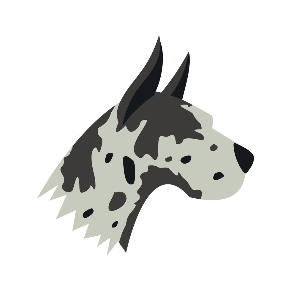 Great dane dog icon, flat style vector