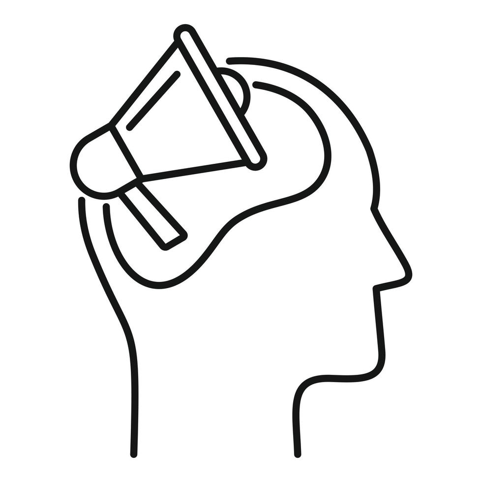 Megaphone neuromarketing icon, outline style vector