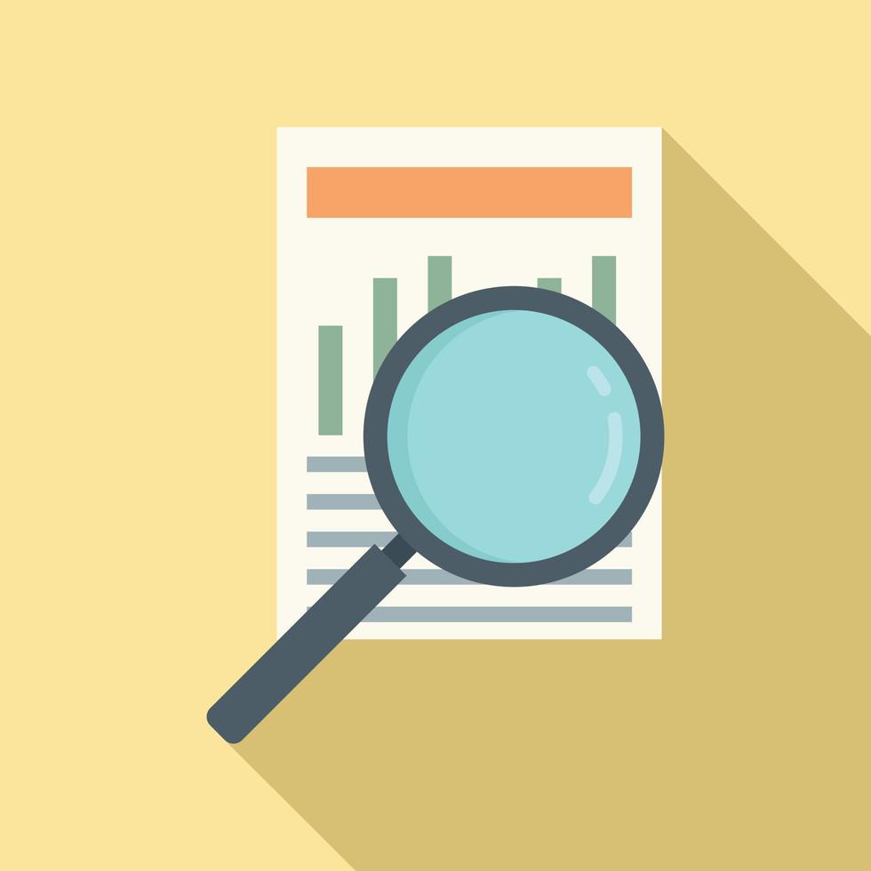 Search audit info icon, flat style vector