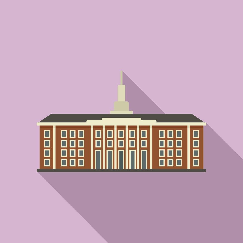 Education university icon, flat style vector