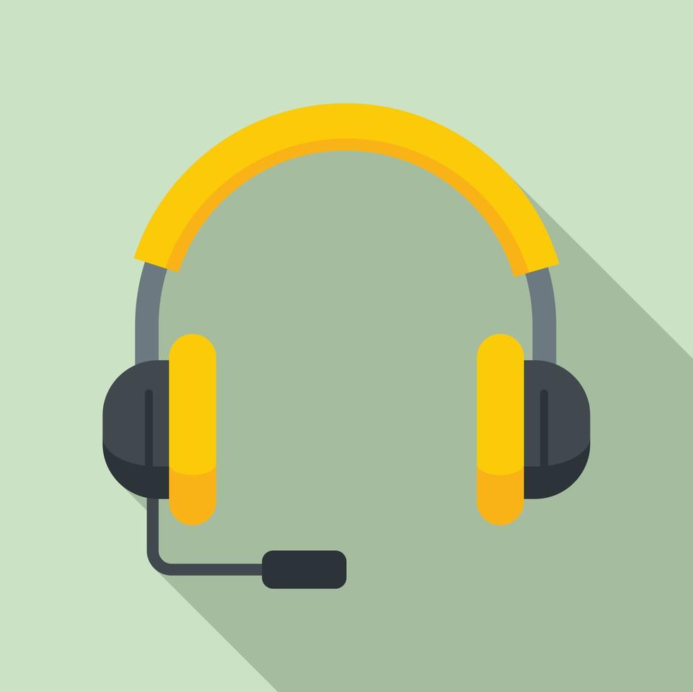 Lesson headset icon, flat style vector