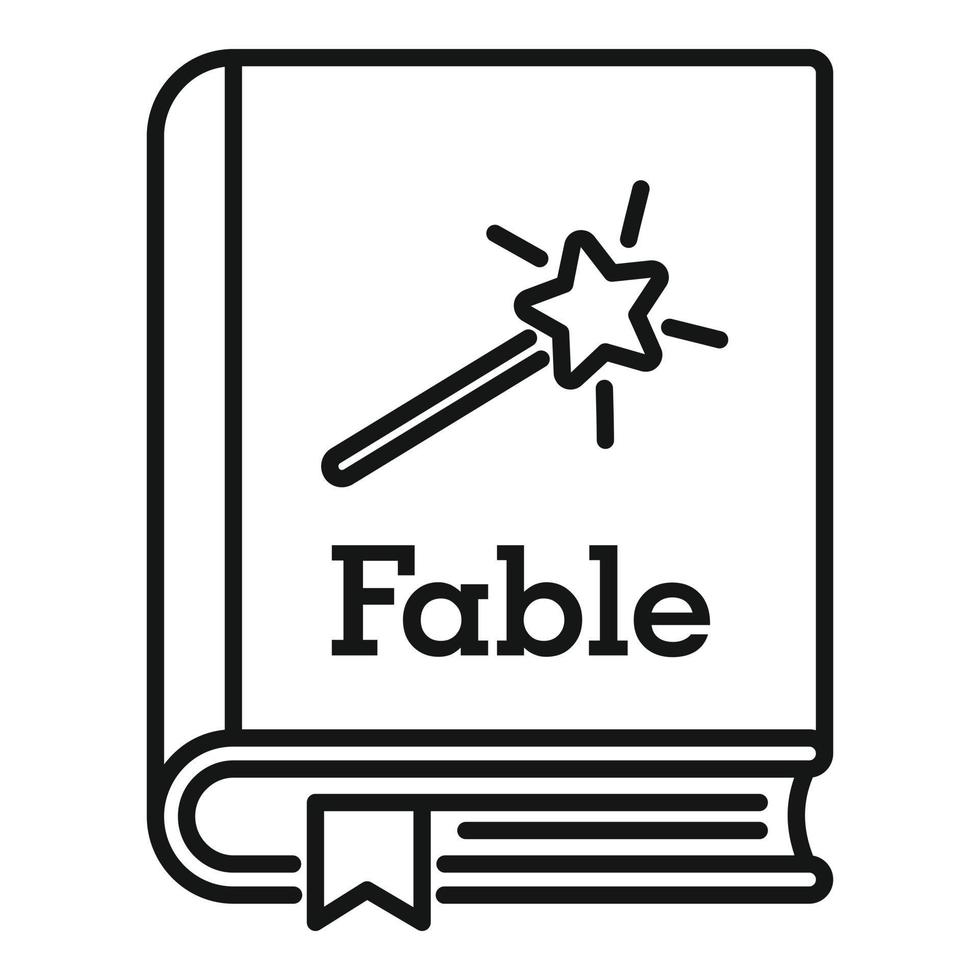 Fable school book icon, outline style vector