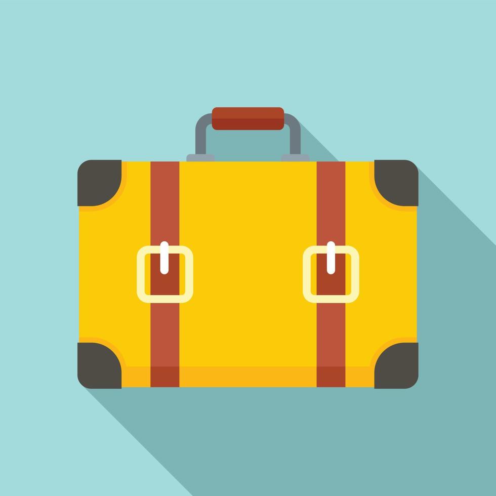 icono de maleta de viaje, estilo plano vector