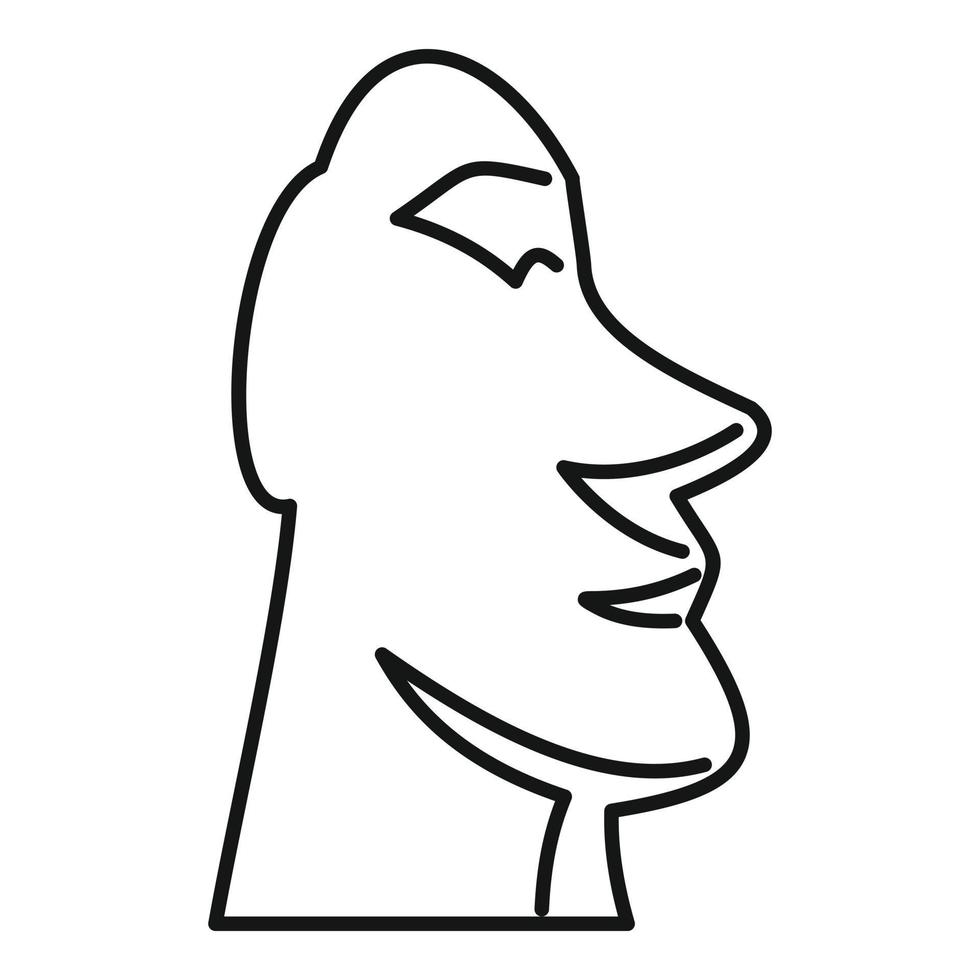 icono de cabeza de cultura moai, estilo de esquema vector