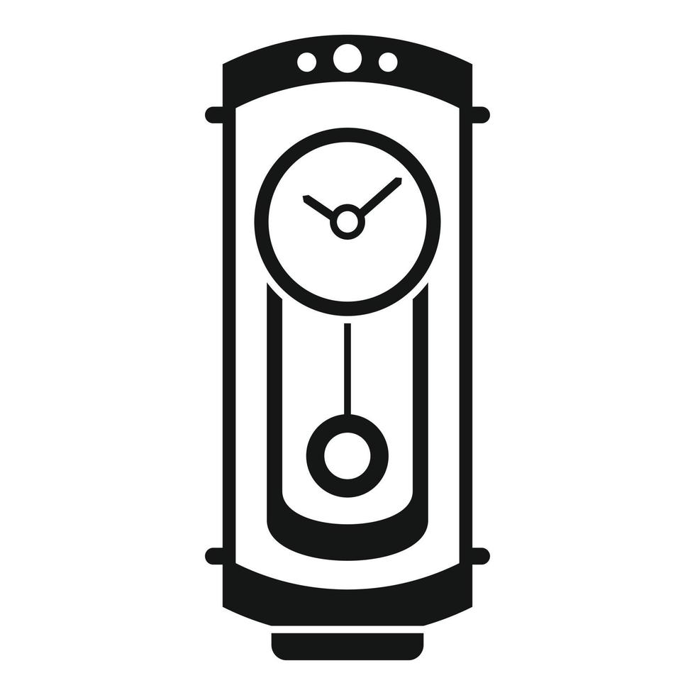 Classical pendulum clock icon, simple style vector