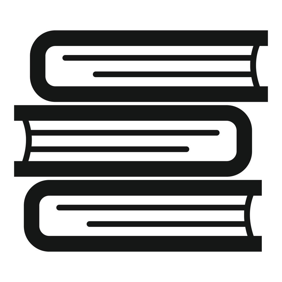 icono de pila de libros de traductor, estilo simple vector