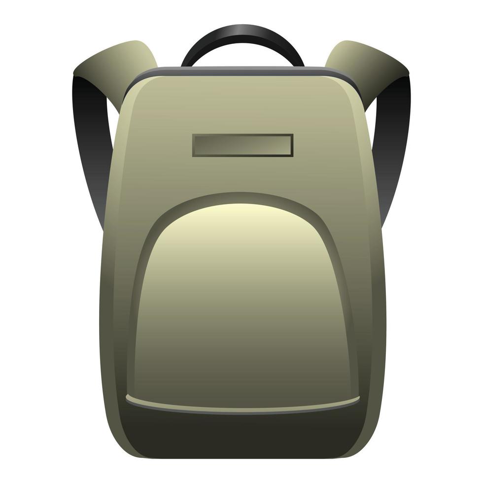 icono de mochila, estilo de dibujos animados vector