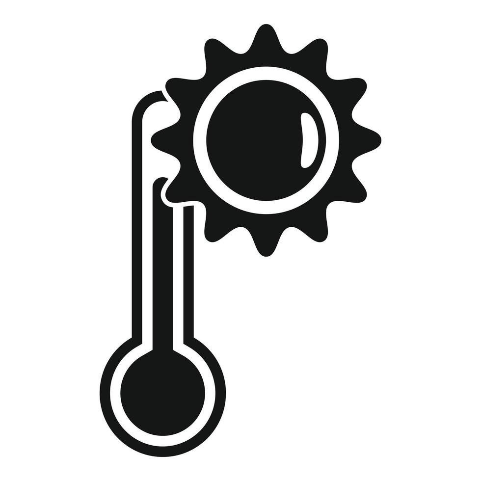 Warm climate sun icon, simple style vector