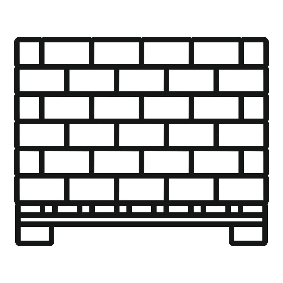 Stone bricks pallet icon, outline style vector