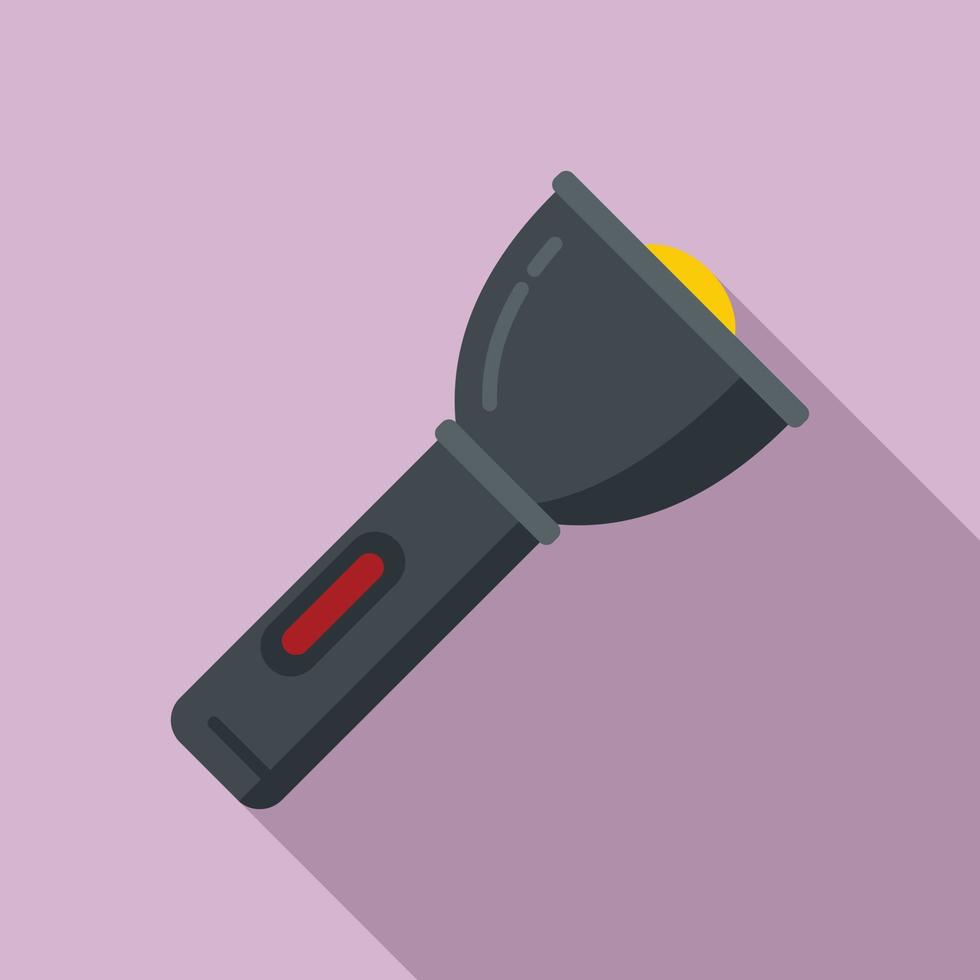 Policeman flashlight icon, flat style vector