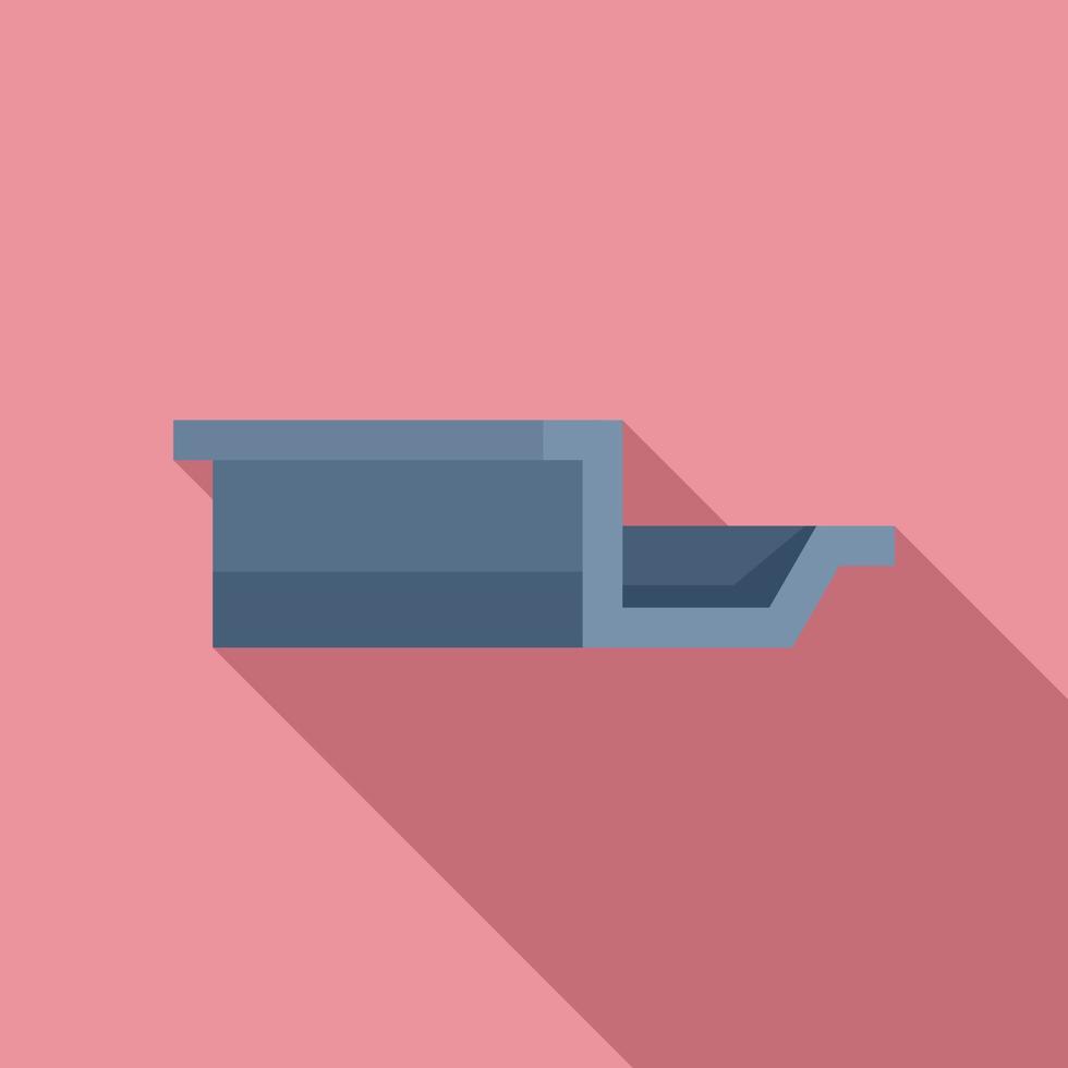 Metal gutter icon, flat style vector