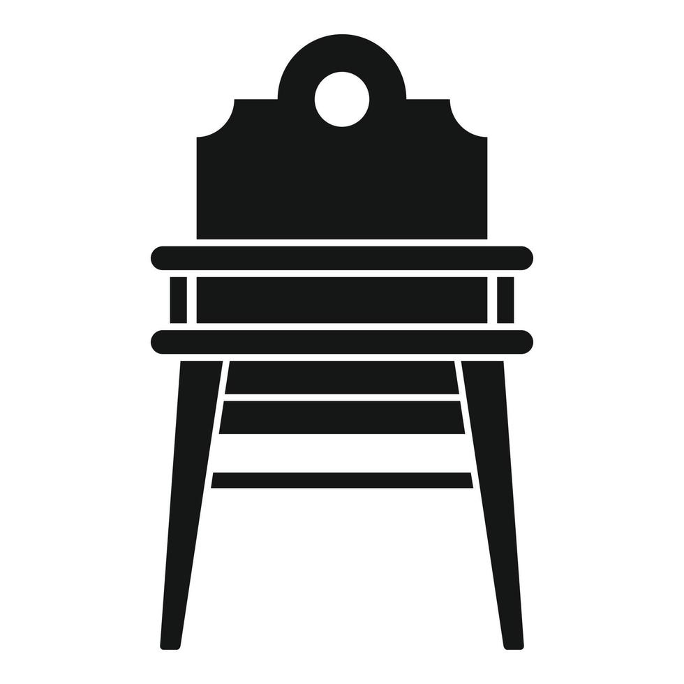 Dinner feeding chair icon, simple style vector