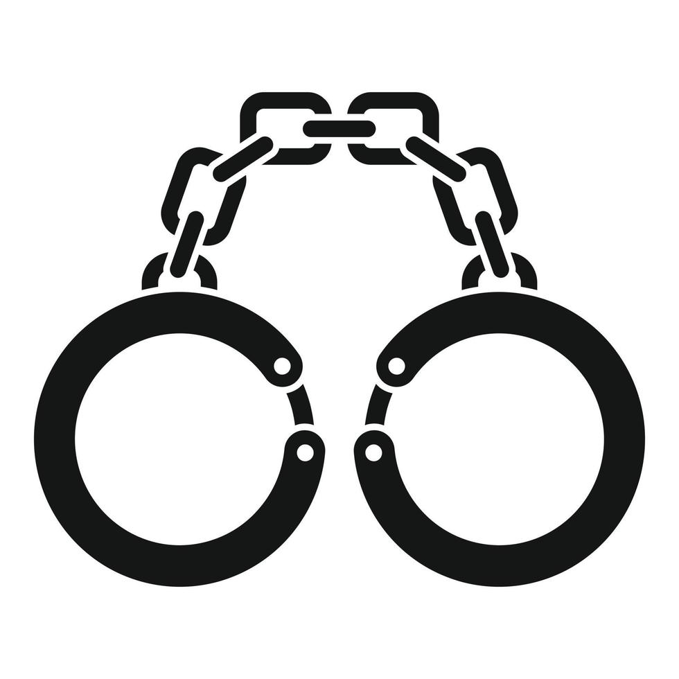 Prison handcuffs icon, simple style vector