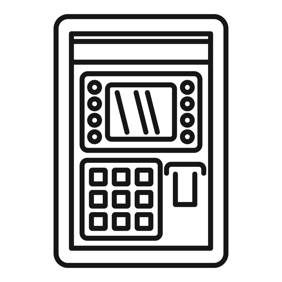 icono de código PIN de cajero automático, estilo de contorno vector