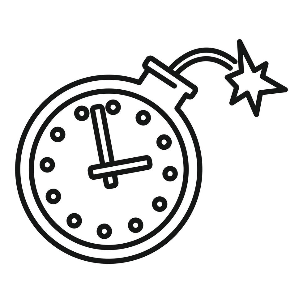 Deadline time bomb icon, outline style vector