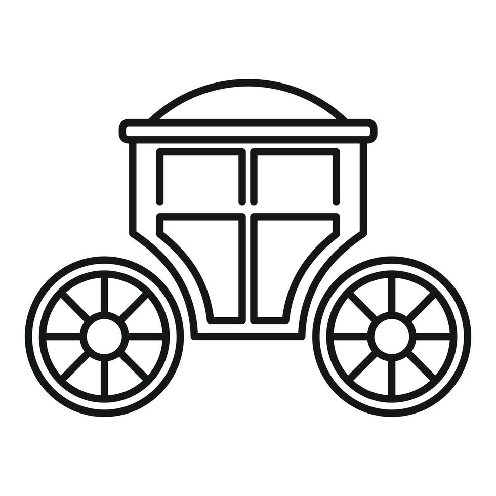 icono de berlina tradicional, estilo de contorno vector