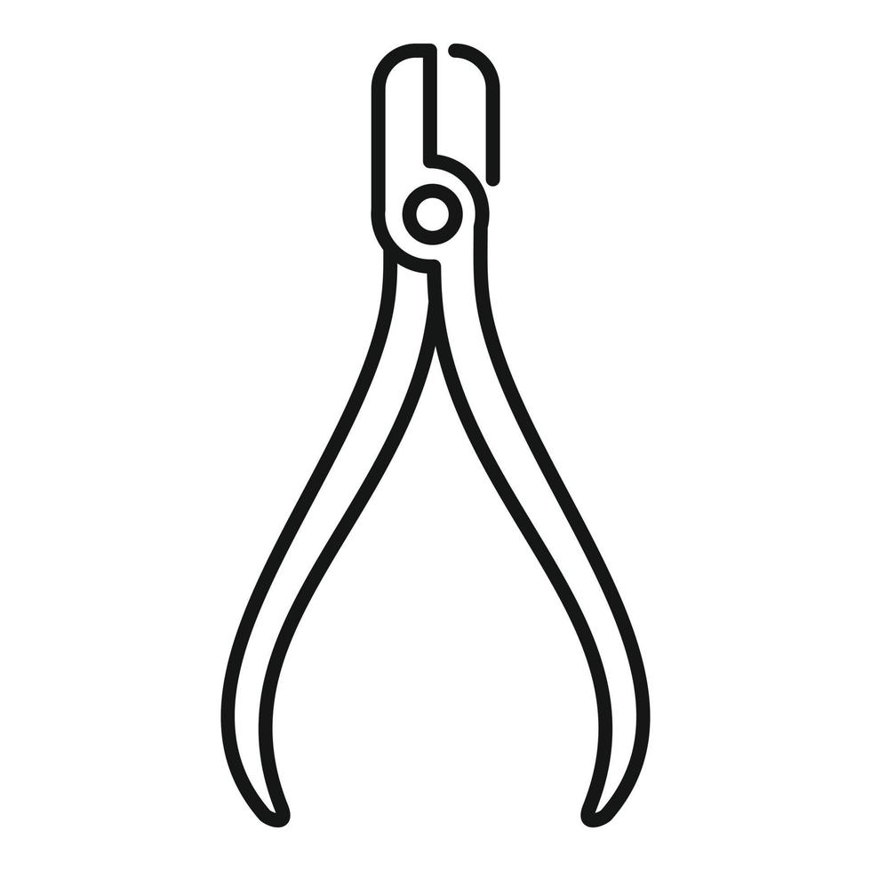 Steel dentist pliers icon, outline style vector