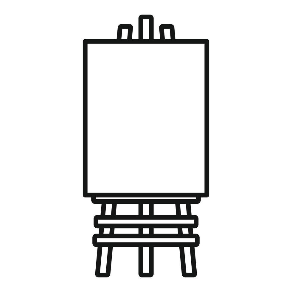 Wood easel icon, outline style vector