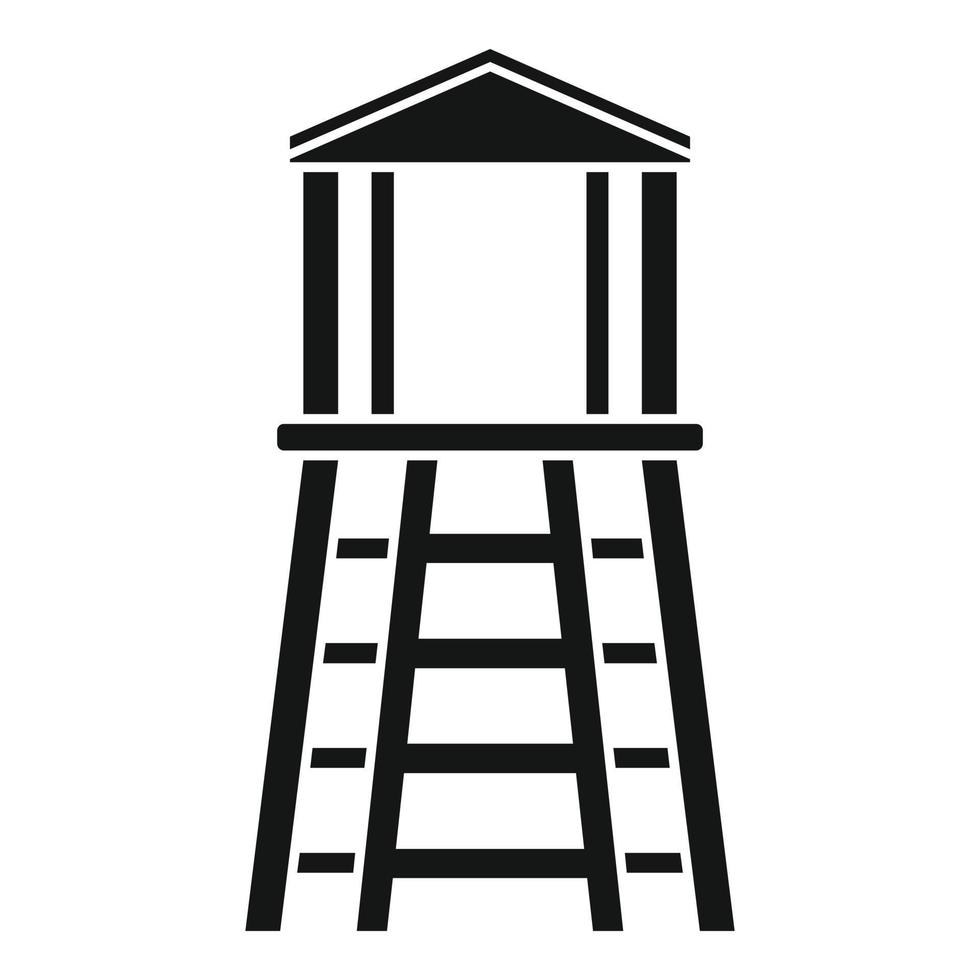 icono de la torre del cazador de safari, estilo simple vector