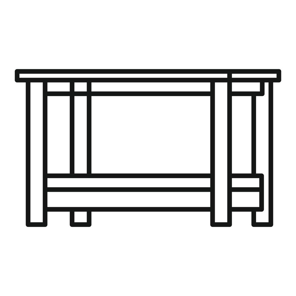 icono de mesa al aire libre, estilo de esquema vector