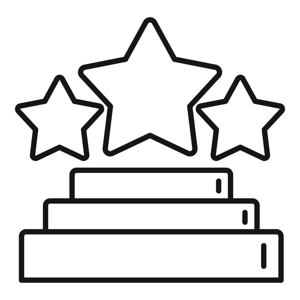 Happy star reputation icon, outline style vector