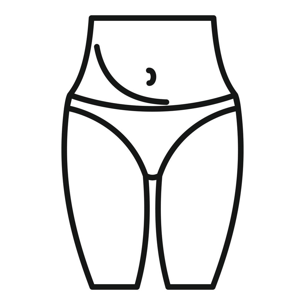 icono de depilación láser bikini, estilo de contorno vector