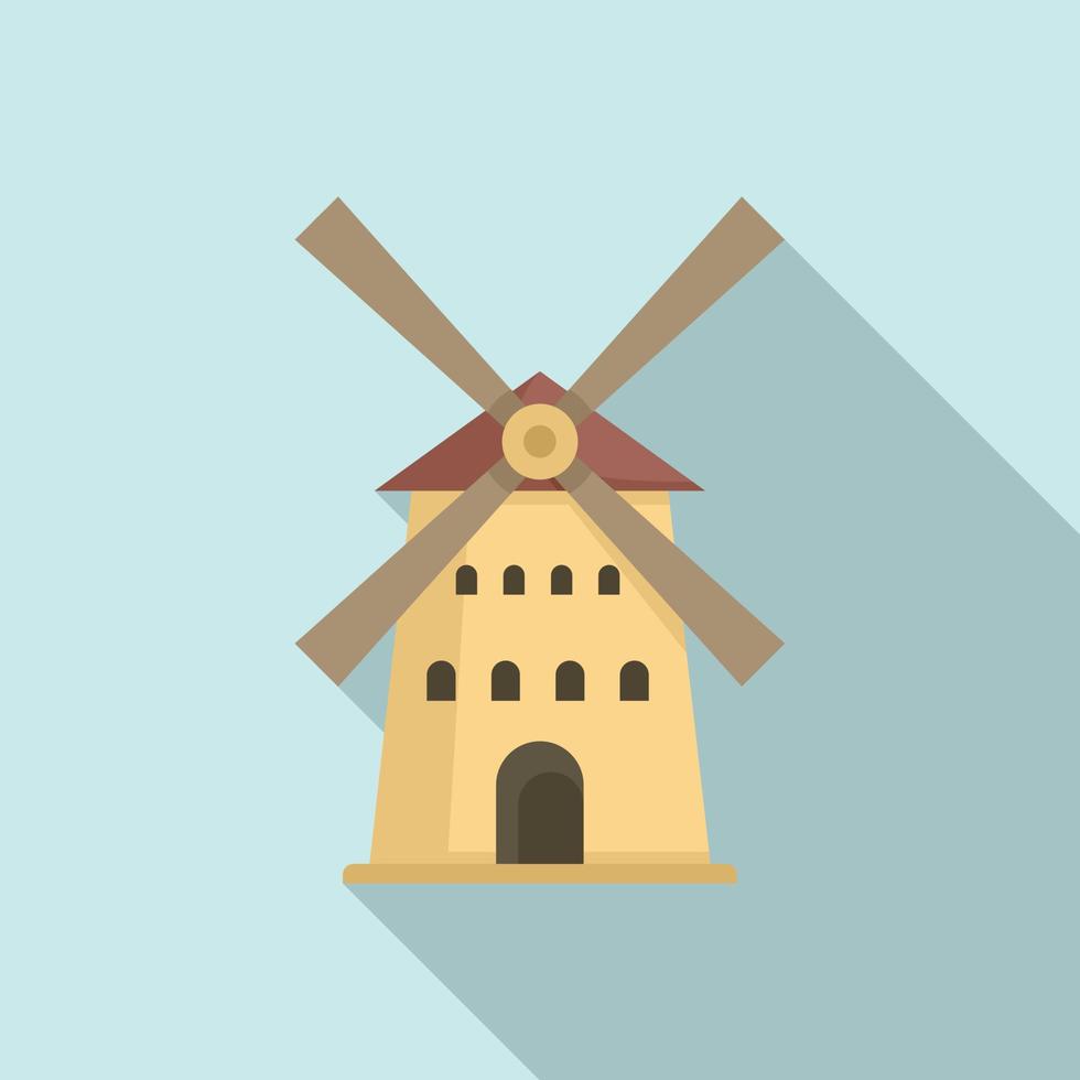 French windmill icon, flat style vector