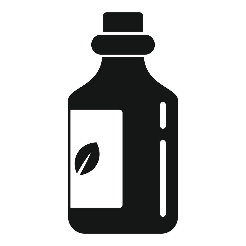 Natural oil bottle icon, simple style vector