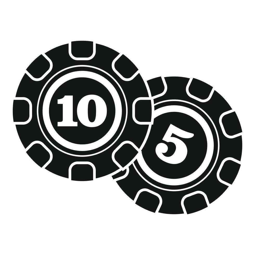 icono de fichas de casino, estilo simple vector