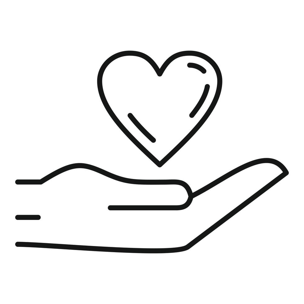 Keep love heart icon, outline style vector