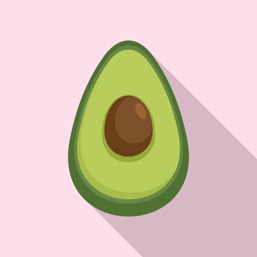 superalimento, aguacate, icono, plano, estilo vector