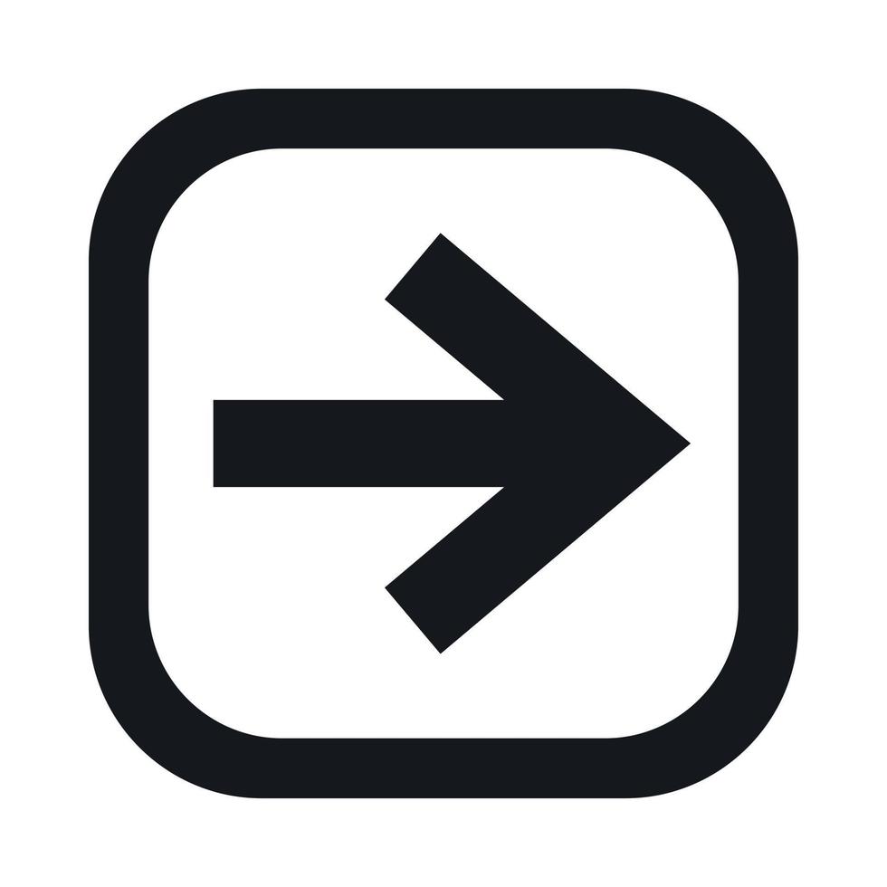 Arrow in square icon, simple style vector