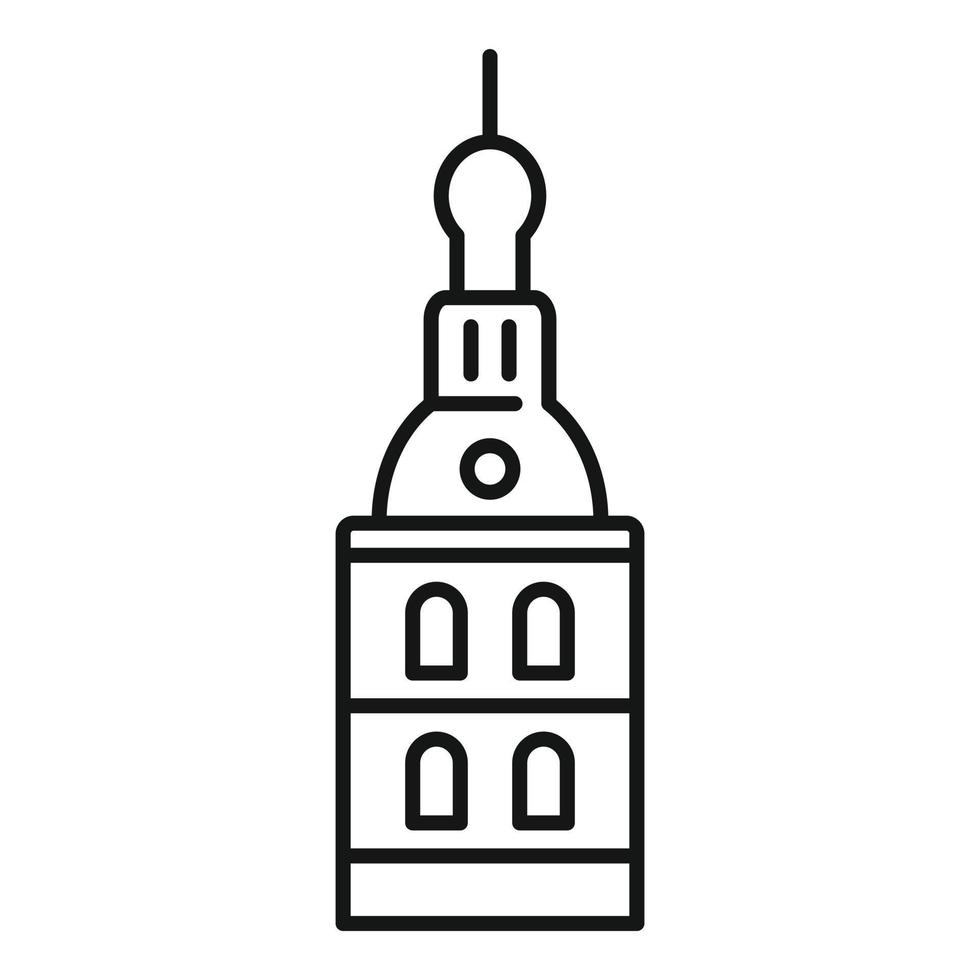 Riga cathedral icon, outline style vector