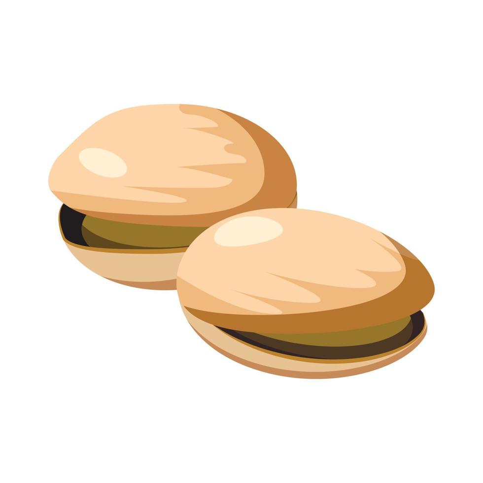 Pistachio nuts icon, cartoon style vector