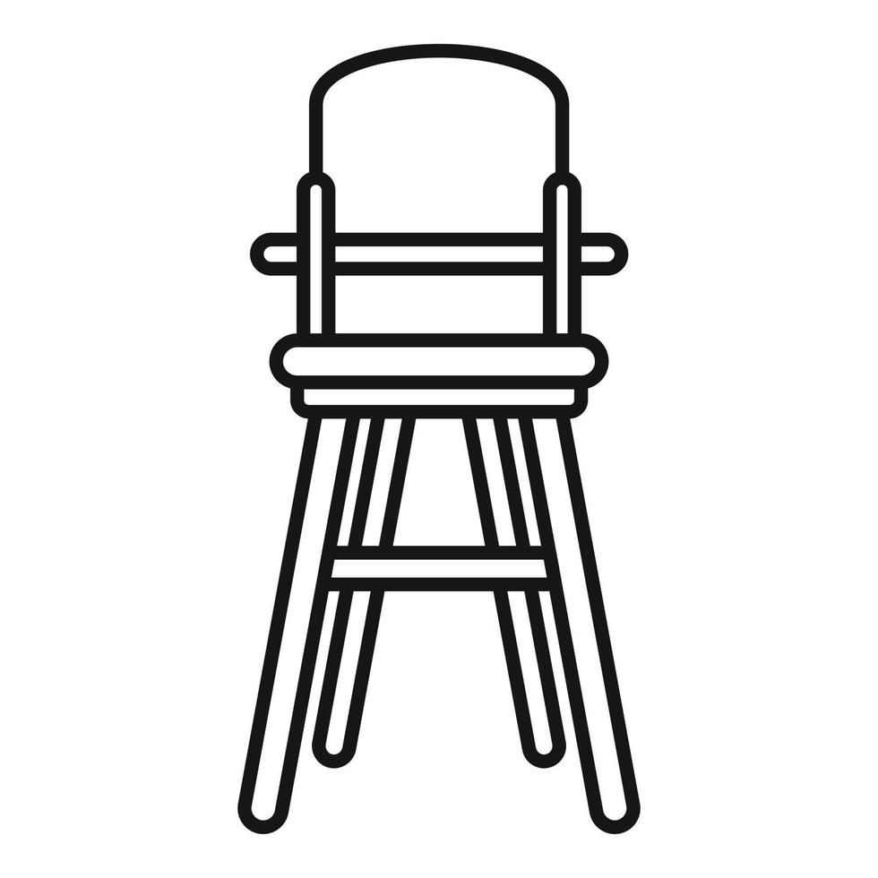 Furniture feeding chair icon, outline style vector