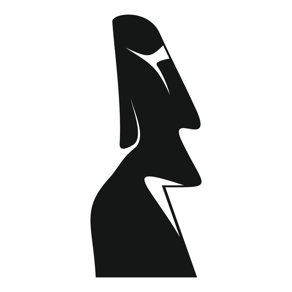 Famous easter island statue icon, simple style vector