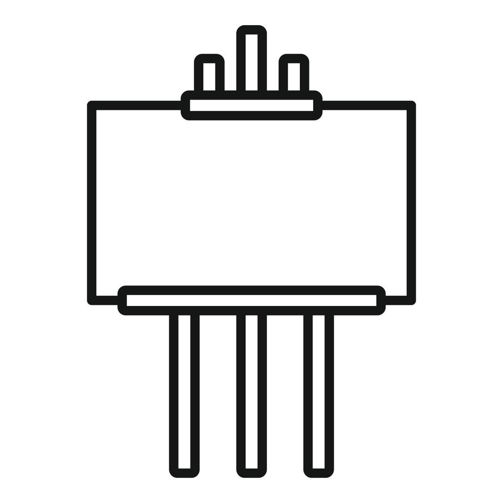 Exhibition easel icon, outline style vector