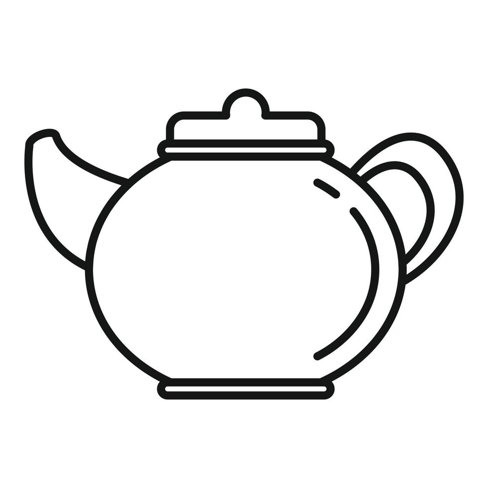 Ceramic tea pot icon, outline style vector
