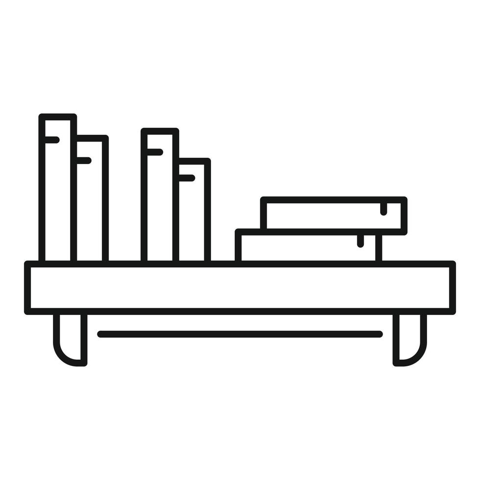 Childrens room book shelf icon, outline style vector