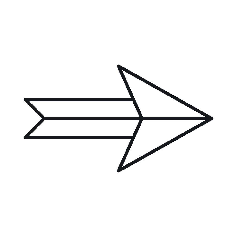 Arrow icon in outline style vector