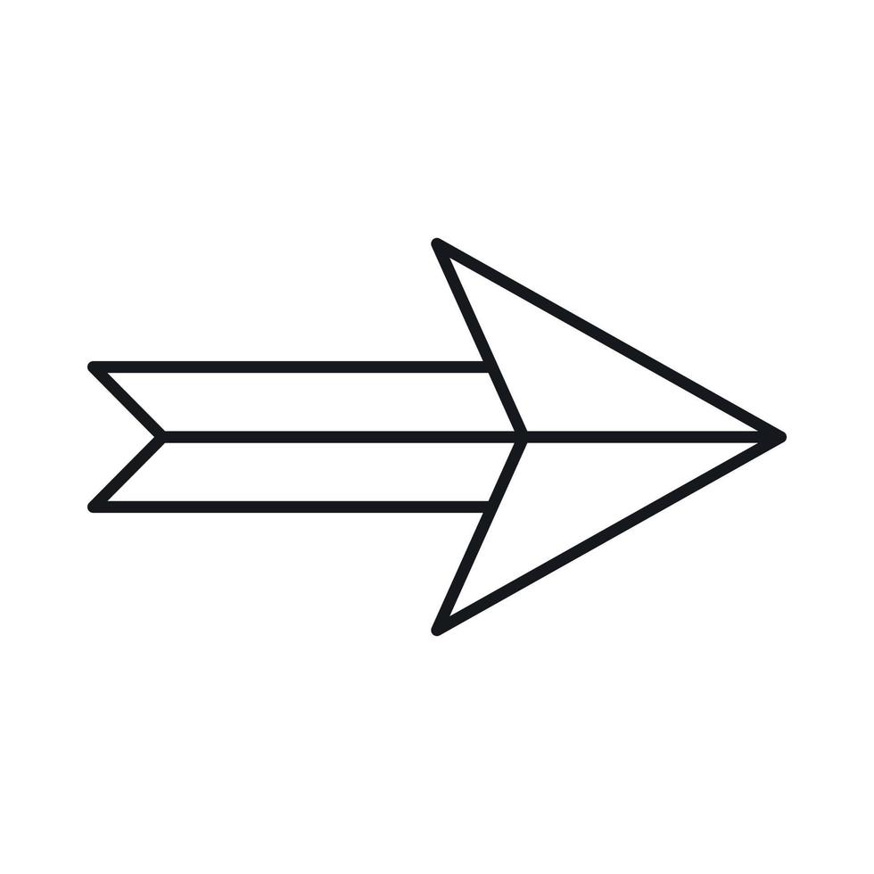 Arrow icon in outline style vector