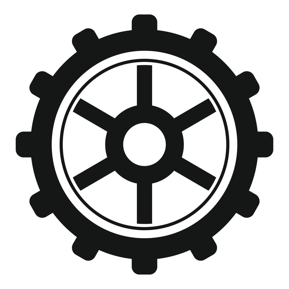 Watch cog wheel icon, simple style vector